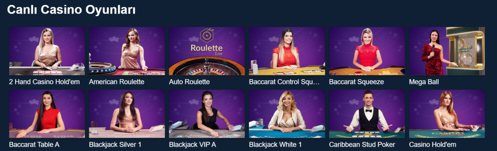 Canlı Casino lobisi